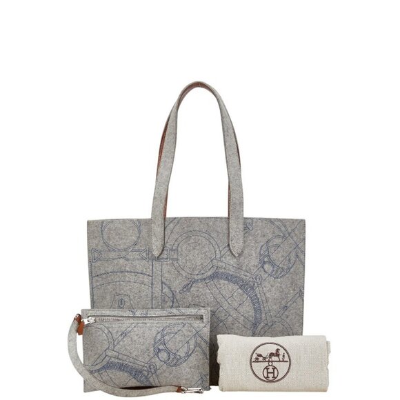 HERMES Gray Leather Shoulder Bag - Picture 9 of 10